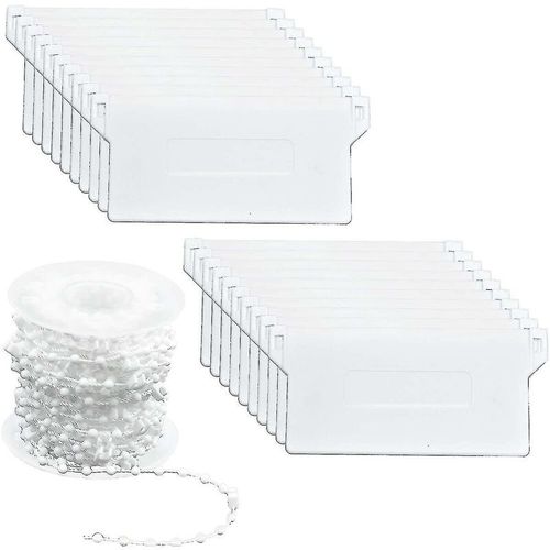 Lot De 20 Stores Verticaux, Chaîne Inférieure De Store En Plastique, Plaque De Base De 10 M, 20 Pièces, Pièces Pour Réparation De Rideaux (Blanc)