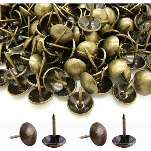 500 Pièces Clous De Tapissier, Robuste 17x11 Mm Bronze Clous Tapissier Décoratifs Clou Rétro Diy Clous D'ameublement Pour Meubles Canapés Fauteuils Lits Chaises Vintage Decoratif