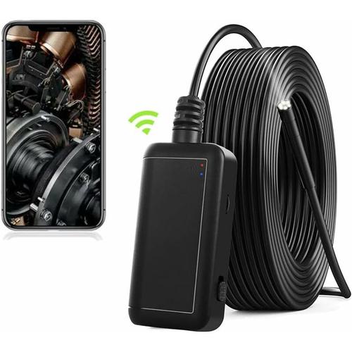 Caméra endoscopique WiFi 5,5 mm, caméra d'inspection endoscopique sans fil 5.0 MP HD 1920p Caméra serpent Caméra étanche IP67 pour Android iOS iPhone Samsung Smartphone (5m)