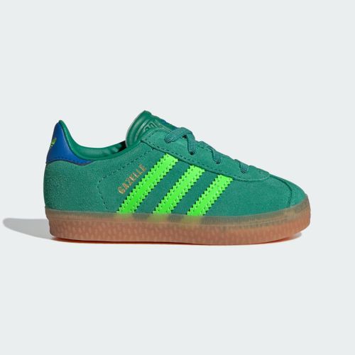 Chaussures Lacetslastiques Gazelle Comfort Closure Enfants Adidas Semi Court Green Solar Green Blue Bird