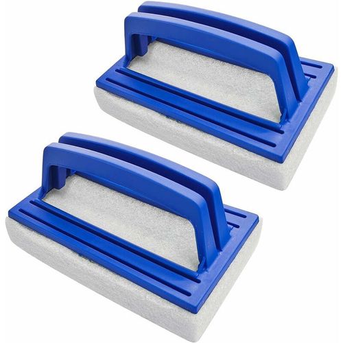 Brosses éponge de piscine Nettoyage de piscine Brosse à main Brosse de piscine avec poignée Waterline Scrubber Éponge Gomme avec poignée Brosse de bassin Accessoires de nettoyage Convient pour le nettoyage (2 pièces)