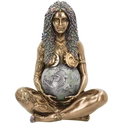 Gaia Estatua Millennial Gaia Figura Gaia Madre Tierra Gaia Arte Estatua Figura Madre Tierra Diosa Estatua Decoración de Pascua Regalo Adorno de jardín Decoración al aire libre (Cobre)