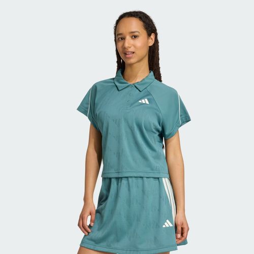 Polo Stadium 3 Bandes Tennis Inspired Jacquard Adidas - Preloved Teal / Off White - Xs