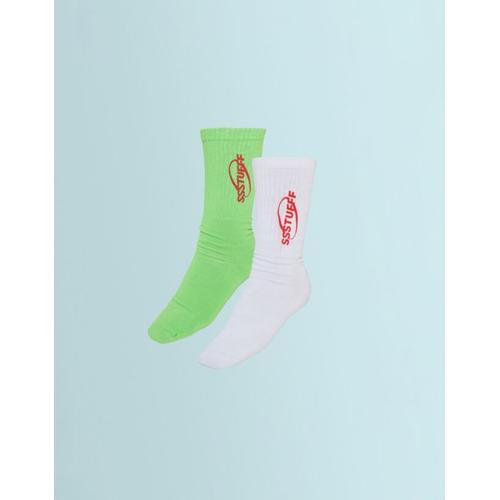  Lot 2 Chaussettes Imprimé Ssstufff X  Homme Blanc