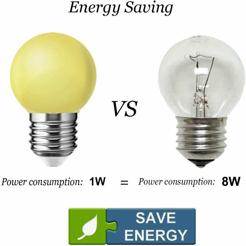 Lot De 10 E27 Ampoule Couleur Led 1w Colorful Bulb 100lm co... - 3