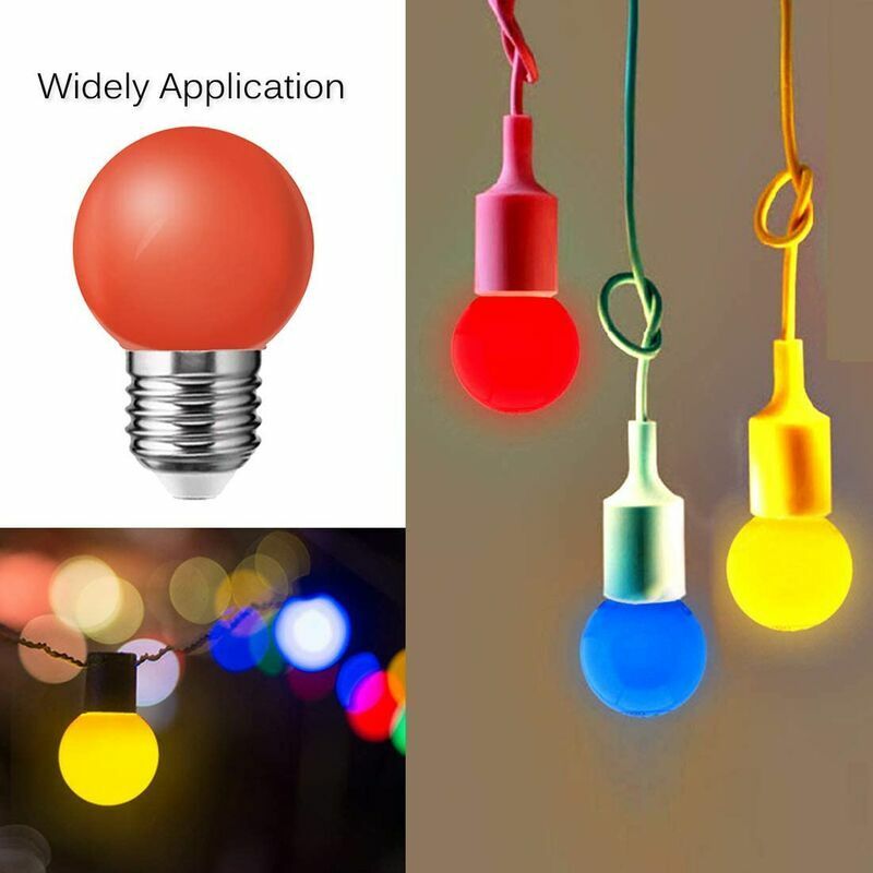 Lot De 10 E27 Ampoule Couleur Led 1w Colorful Bulb 100lm co... - 4