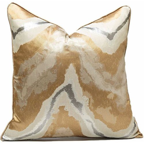 Housse De Coussin Carrée Décorative Dorée Unique Pour Canapé, Chambre À Coucher, Salon, Terrasse Avec Fermeture Éclair Invisible - 30 X 50 Cm (Doré)