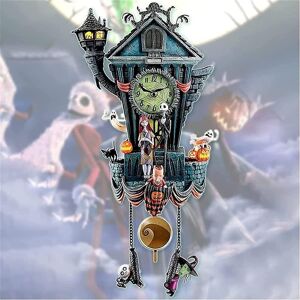 Horloge Murale Maison Forêt Halloween - Pendule Coucou Résine - Décoration Effrayante Et Charme - Noël