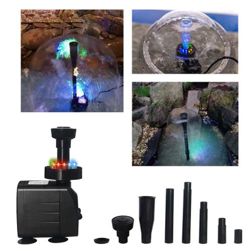 Pompe À Eau Submersible, Pompe D'aquarium 1000l/H 15w Avec 12 Lumières Led Réglables Ultra Silencieuses Avec 4 Pieds À Ventouse, Pompe À Eau Submersible 3 En 1 Câble De 1,5 M Pour Aquarium, Bassin, Fontaine, Jardin