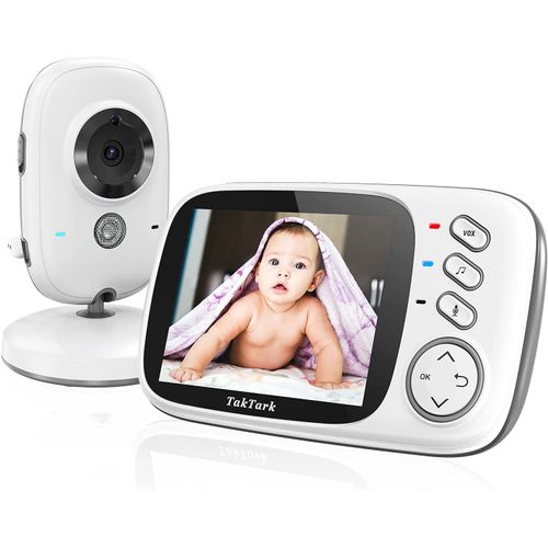 Bebe Moniteur 3.2 Pouces Lcd Couleur Babyphone Video Ecoute Bebe Video Camera Surveillance Bidirectionnelle Video