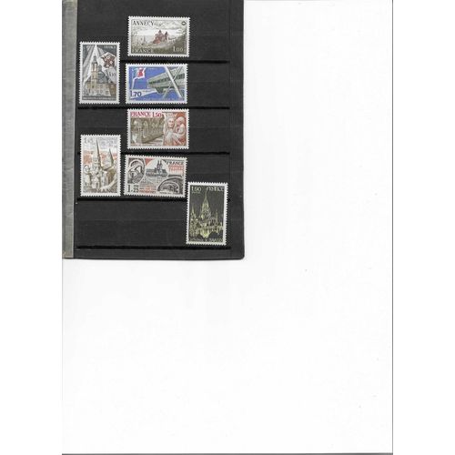 7 Timbres Neufs Monuments France 1977