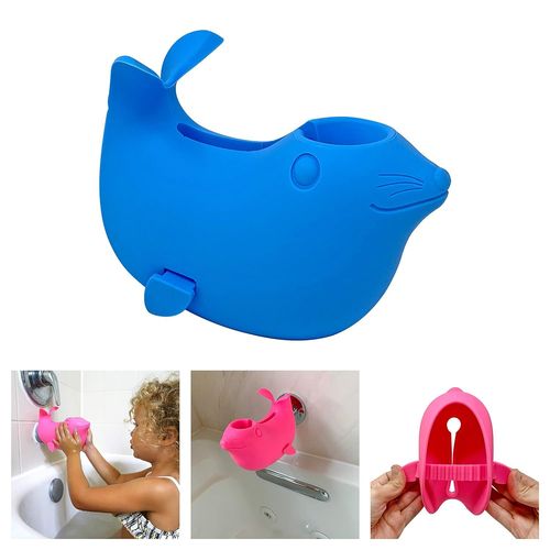 Couvercle de bec de baignoire pour enfants - Protection de sécurité pour robinet - Couvercle de robinet pour baignoire pour enfants, bébés tout-petits - Joli joint souple pour des bains agréables et sûrs pour votre enfant (Bleu)