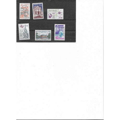 6 Timbres Neufs Monuments France 1980