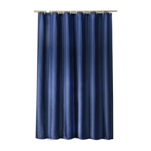 Rideau de douche - Rideau de douche épais en tissu polyester doublé imperméable, 180 x 200 cm - bleu