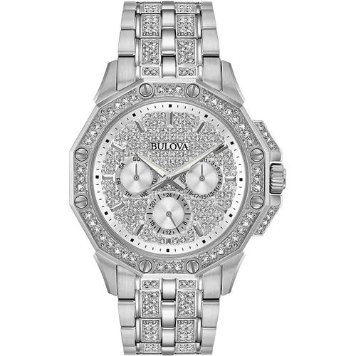 Bulova Montre Argent Multi-Cadrans Hommes Crystal 96c134