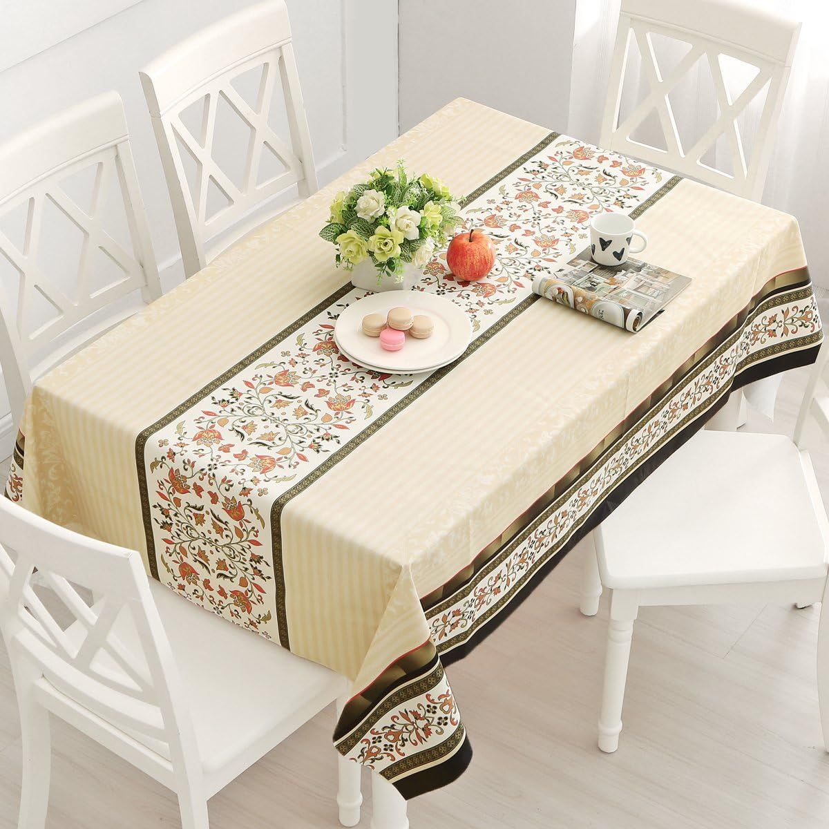 Nappe En Vinyle Rectangulaire Lourde Couverture De Table Fac... - 2
