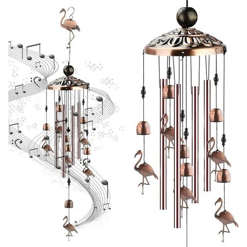 Carillons éoliens, carillons éoliens d'extérieur zen, carillons éoliens de style japonais pour jardin, patio, arrière-cour, décoration intérieure, couleur cuivre, ornement suspendu extérieur