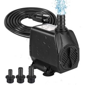 Pompe À Eau Jyc-4000 80w Avec Anti-Combustion À Sec, Pompe Hydroponique Pour Étang À Poissons D'aquarium De Fontaine Submersible Ultra Silencieuse, Noir, 1pc
