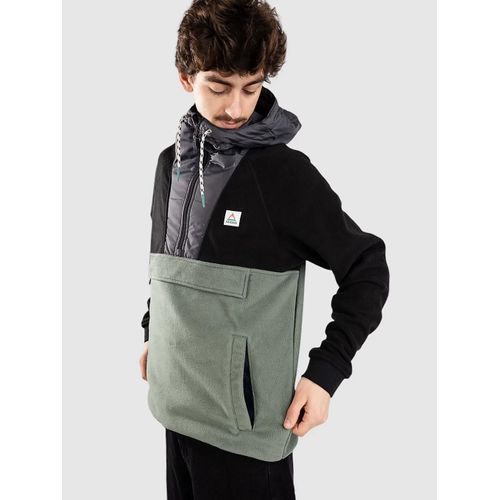 Passenger Woodland Hooded 1/2 Zip Polar Half-Zip Pull Polaire Noir