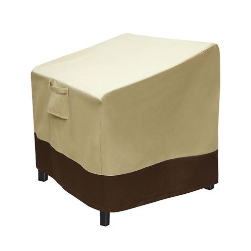 Housses De Chaise De Terrasse, Housses De Siège Profondes Pour Fauteuils Inclinables, Housses De Meubles De Terrasse De Pelouse Imperméables Et Résistantes (Lot De 2 - Grand, Beige Et Marron)