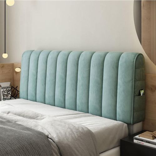 Housse De Tête De Lit, Couverture Arrière Tout Compris Housse De Tête De Lit Matelassée En Velours Doux Et Épais (Couleur : Vert, Couvre-Chef De 1,2 M (Double Couche Plus Coton)