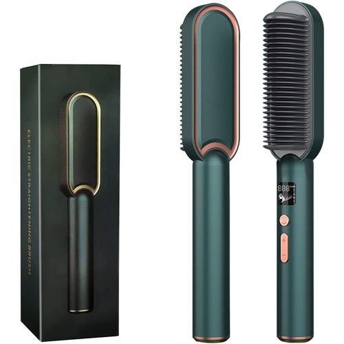 Brosse lissante à ions négatifs - Brosse lissante thermique électrique avec réglage rapide du niveau de chaleur et de température en 20 secondes, outils pour cheveux à la maison et au salon pour femmes
