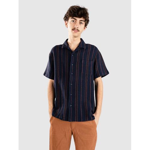 Brixton Bunker Waffle Stripe Chemise Bleu
