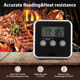Thermomètre à viande de 5,25 po en acier inoxydable pour barbecue