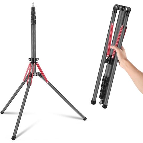 NEEWER Support de Lumière en Fibre de Carbone avec Pieds Réversibles à 180°, Adaptateur à Vis 1/4" à 3/8", 250cm Pied d'éclairage pour Photographie en Plein Air Speedlite Strobe Softbox, ST250R