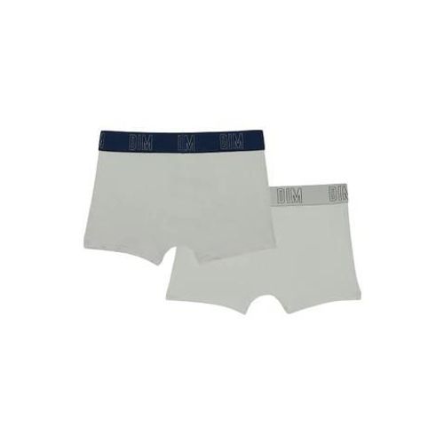 Dim Lot De 2 Boxers Garçon En Coton Bio Gris Bleu Dim Skin Care