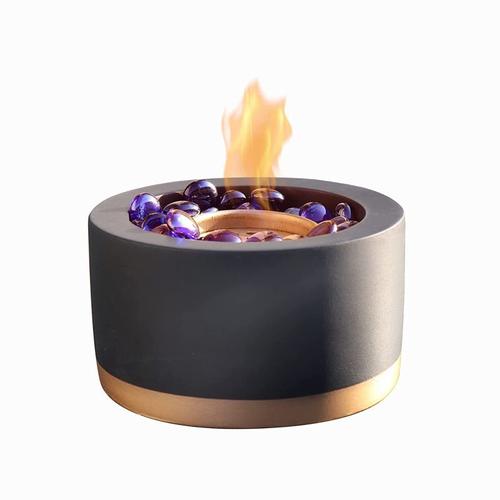 Éthanol Fire Pit Portable Intérieur Extérieur Fire Pit Non ventilé Cheminée Rectangle Noir