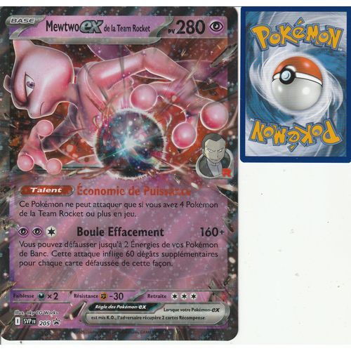Carte Pokémon - Mewtwo Ex De La Team Rocket - 205 - Jumbo - Promo - Ev10 Rivalités Destinées