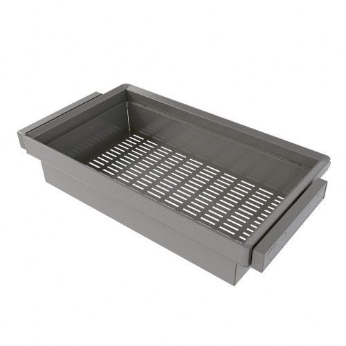 Kit panier métallique et rack ajustable Quartz pour armoires - titane - module 800 mm EMUCA