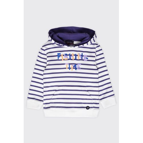Sweat Fishing Time Rayé À Capuche Kids - Coton