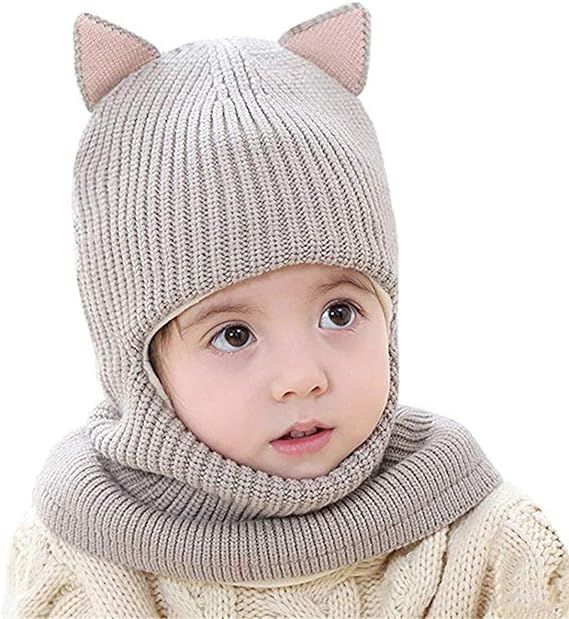 Enfants Bonnet Echarpe Cape Hiver Chapeau Chaud Bb En Tric...
