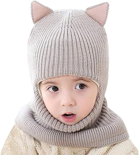 Enfants Bonnet Echarpe Cape Hiver Chapeau Chaud Bb En Tric... - 4