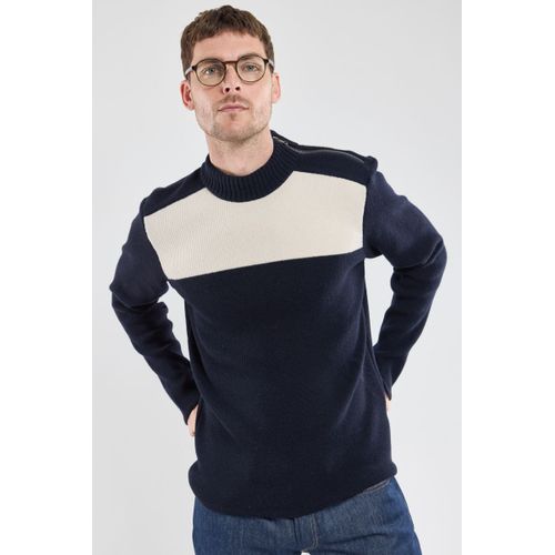Pull Marin Zippé - Laine Et Polyamide
