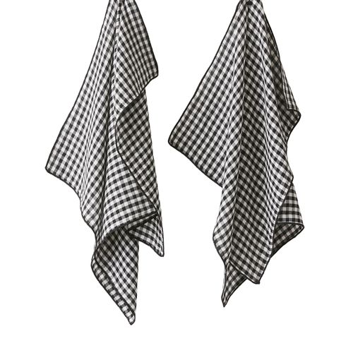 Lot De 2 Essuie-Mains 50x70 Cm Gaze De Coton Quadri Truffe