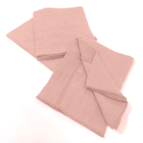 Lot De 3 Serviettes 40x40 Gaze De Coton Rose