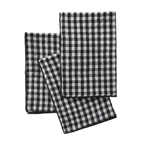 Lot De 3 Serviettes 40x40 Cm Gaze De Coton Quadri Truffe