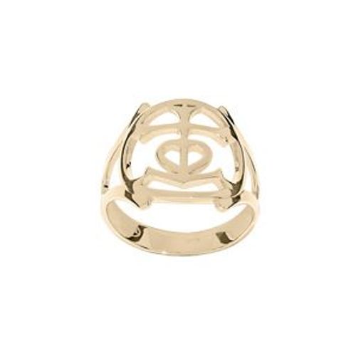 Bague Argent Et Dore Jaune Croix Camarguaise