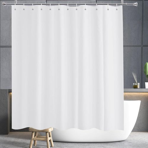 Rideau De Douche 180X180 Blanc Antimoisissure, Rideau De Douche Baignoire Tissu Polyester Hydrofuge Lavable En Machine Avec Oeillets Métalliques, Largeur 180 X Hauteur 180Cm[RAC62402875]