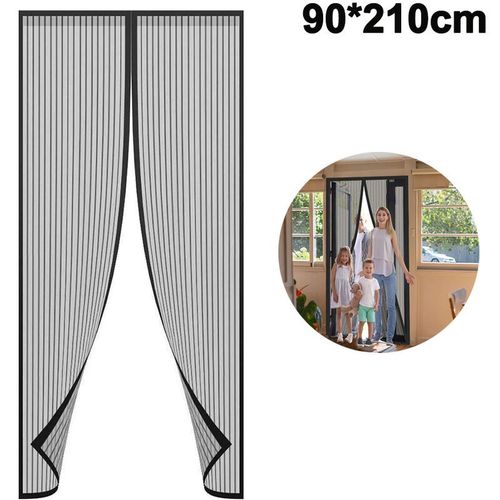 Porte Moustiquaire Magnétique Renforcée, Rideau De Porte Mains Libres Auto-Scellant, Cloison En Maille Robuste Pour Empêcher Les Insectes D'entrer ? Animaux Domestiques Et Enfants.