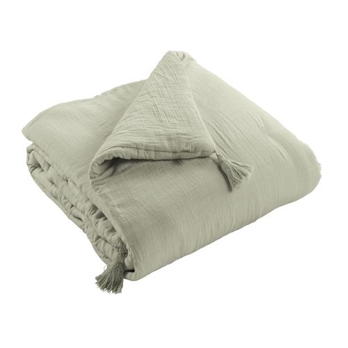 Bout De Lit 90x200 Cm Gaze De Coton Vert D'eau