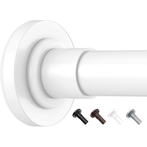 Tringle À Rideaux Extensible De 53 À 119 Cm, Tringle À Rideau Télescopique Pour Salle De Bain Ou Fenêtre, Sans Perçage, Antidérapante, Anti-Rouille, Blanc[RAC62403837]