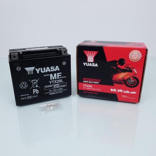 Batterie Sla Yuasa Pour Moto Harley Davidson 1584 Fxd 2007 À 2013 Ytx20l-Bs / 12v 18ah Neuf