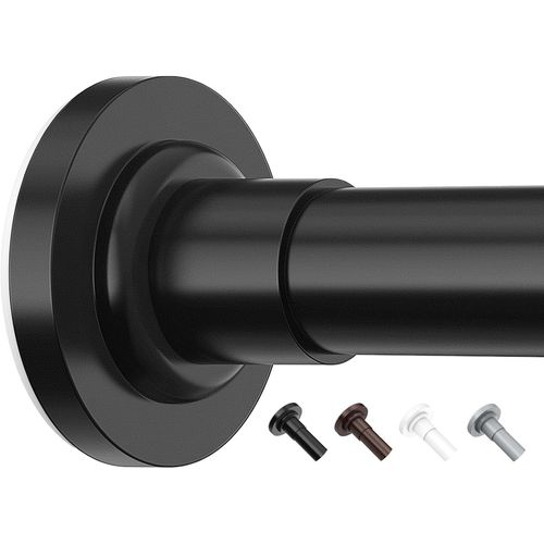 Tringle À Rideau De Douche Télescopique Sans Perçage - 53-226 Cm - Noir[RAC62403851]