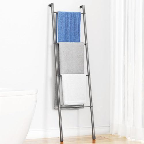 2,719/5,000 Porte-Serviettes Sur Pied En Métal Gris - Échelle Porte-Serviettes Pour Salle De Bain Décorative, Salon, Cuisine, Support Pour Serviettes, Couvertures, Couettes (4 Nive[Rac62400765]