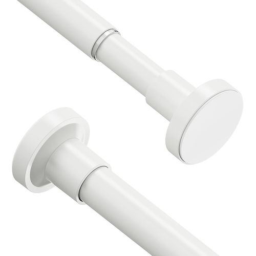 Lot De 2 Tringles À Rideau Extensibles À Pression, Télescopiques, Sans Perçage, À Ressort Réglable - Pour Fenêtre, Douche, Salle De Bain, Chambre- Blanc, 46-119 Cm[RAC62402375]