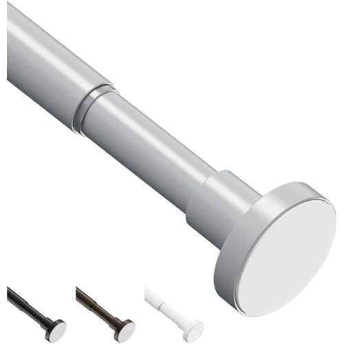 Tringle À Rideau Extensible, 46 À 190 Cm, Sans Perçage, Tringle À Ressort Solide Et Réglable Pour Fenêtre, Salle De Bain, Chambre À Coucher, Gris[RAC62402383]